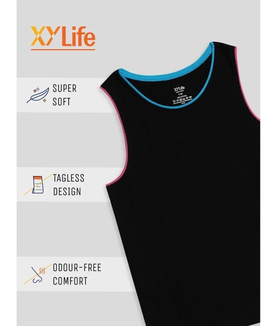 XY Life - Black 100% Cotton Girls Top ( Pack of 1 ) - None