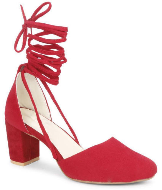 Saheb - Red Women's Gladiators Heels - None