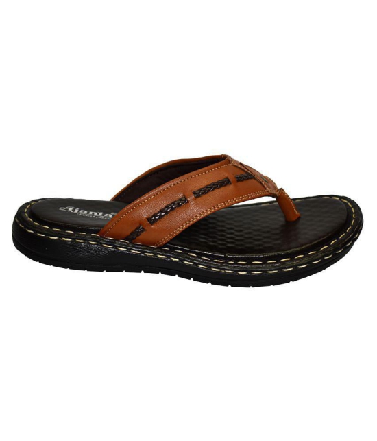 Ajanta Tan Flip Flops - None