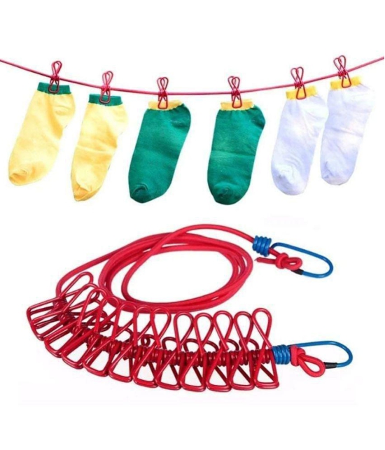 THRIFTKART - Travel Elastic Adjustable Cloth Rope with 12pcs Cloth Clips