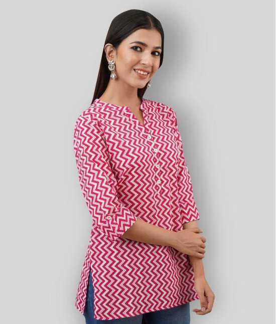 SVARCHI - Pink Cotton Blend Women's Tunic ( Pack of 1 ) - S