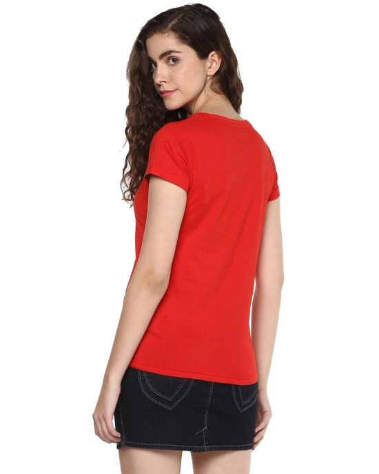 Womens Half Sleeve Maker Printed Red Color Tshirts-Red / Large / 100% Bio Wash Cotton