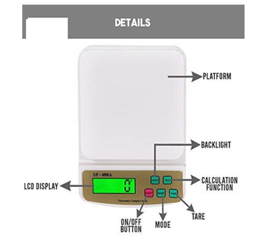 SF-400A Digital Kitchen Weighing Scales Weighing Capacity - 10 Kg