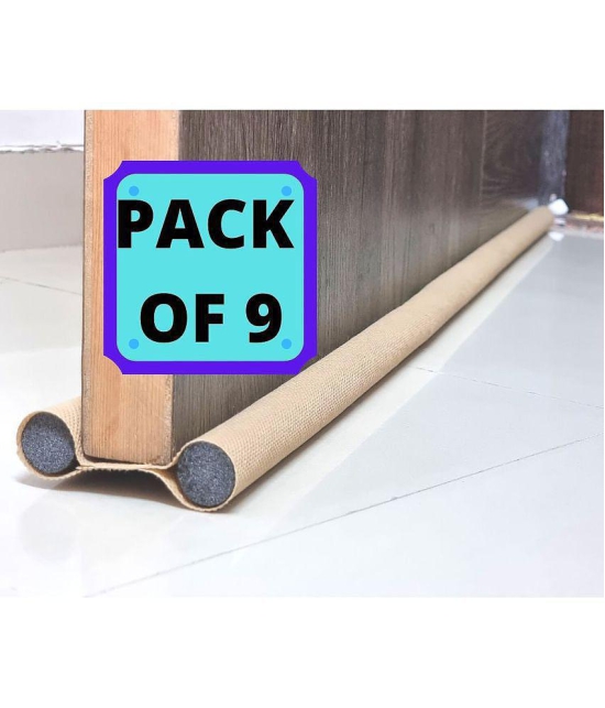 Door Bottom Sealing Strip Guard for Home Twin Under Door Draft Fabric Cover Gap Sealer - Stops Light/Dust/Cool-Hot Air Escape Sound-Proof Reduce Noise (Size-39 inch) -PACK OF 9 Floor Mounted