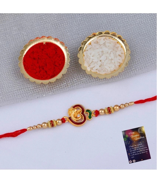 Silver Shine - Red Religious Rakhi ( Pack of 2 ) - None