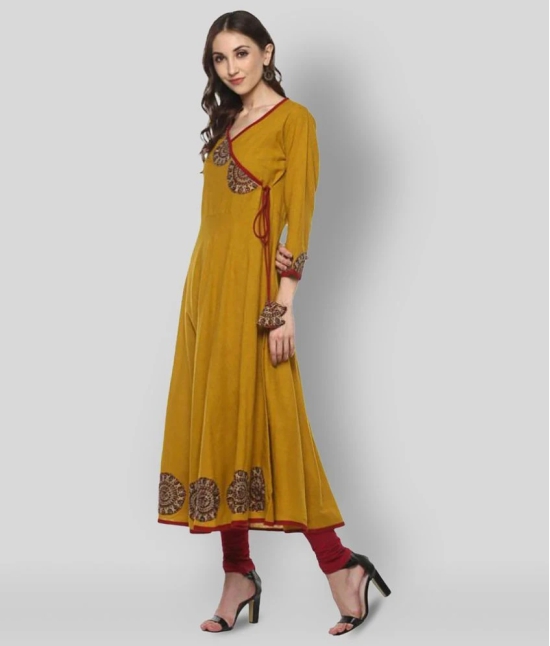 Yash Gallery - Yellow Cotton Womens Angrakha Kurti - None