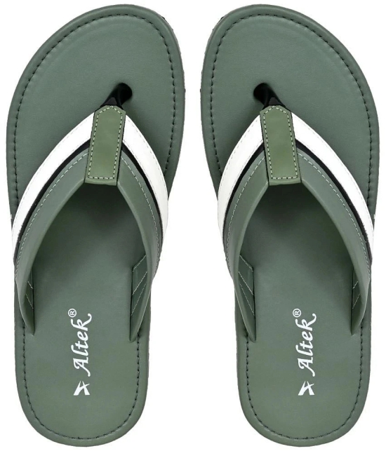 Altek Green Mens Leather Slipper - None