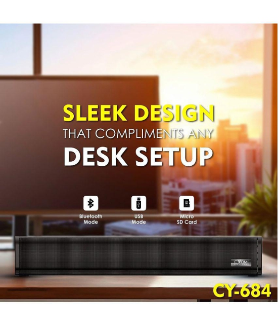 CYOMI CY_684 10 W Bluetooth Speaker Bluetooth V 5.1 with USB,SD card Slot,Aux Playback Time 8 hrs Black - Black