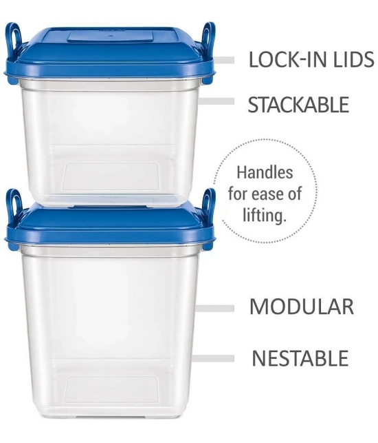 Milton Silo 25 Plastic Storage Containers, 1 Piece, 23 Litres, Blue | Storage Jar | Kitchen Organiser | BPA Free | Stackable | Modular | Nestable - Blue