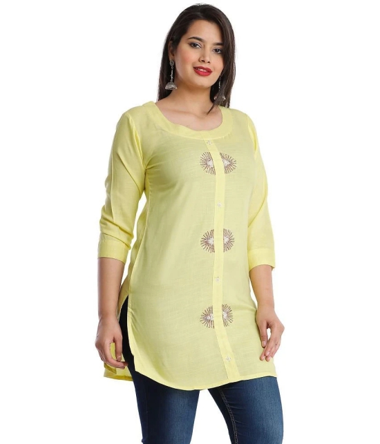 JC4U - Yellow Rayon Womens Straight Kurti ( Pack of 1 ) - None