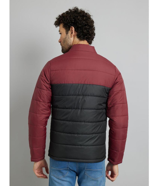 MXN Polyester Men's Quilted & Bomber Jacket - Burgundy ( Pack of 1 ) - None