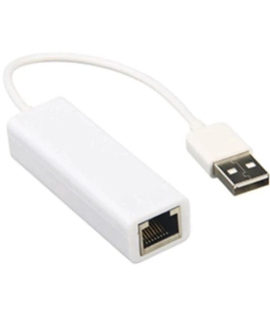 Ranz USB 2.0 TO LAN (USB 108YS NO.; 9152A)Adapter or Connecter (Cat5e/6/Rj45) LAN 2.0 USB LAN Card  (Colour:- White)For:- Laptop,PC,Desktop,Computer