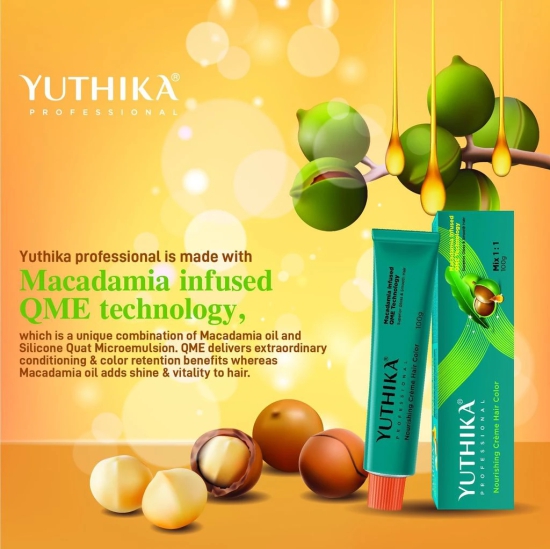 Yuthika Professional Creme Hair Color 3.0 Dark Brown 100gm, Permanent Hair Colour, Professional Salon Hair Colour