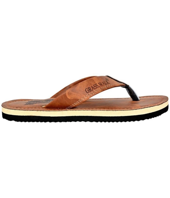 GRASS WALK - Tan Mens Thong Flip Flop - None