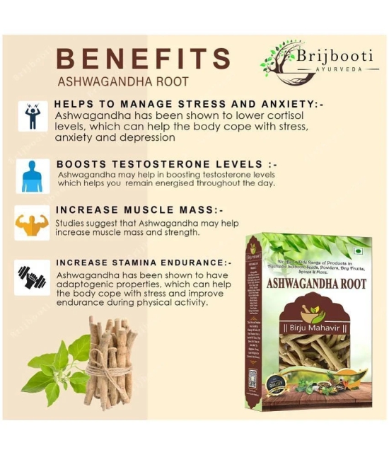 Brijbooti Ashwagandha Root - 1 Kg | Helps Fight Anxiety and Stress & Mental Calmness