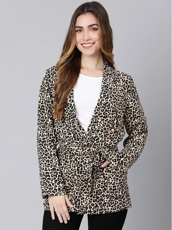 Oxolloxo Women Ramped Animal Printed Blazer