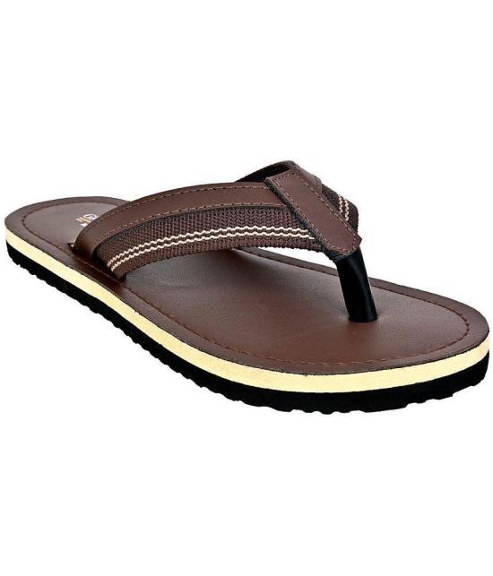 GRASS WALK - Brown Men''s Thong Flip Flop - None