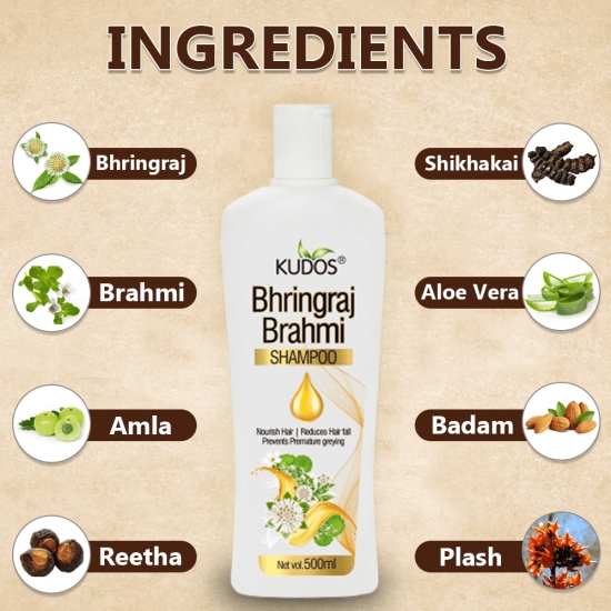 Kudos Bhringraj Brahmi Shampoo | 500ml