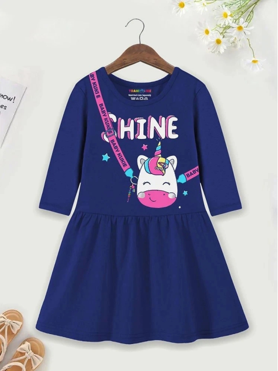 Trampoline Blue Cotton Blend Girls Frock ( Pack of 1 ) - None