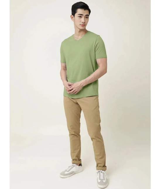 Radprix Cotton Regular Fit Solid Half Sleeves Mens T-Shirt - Green ( Pack of 1 ) - None