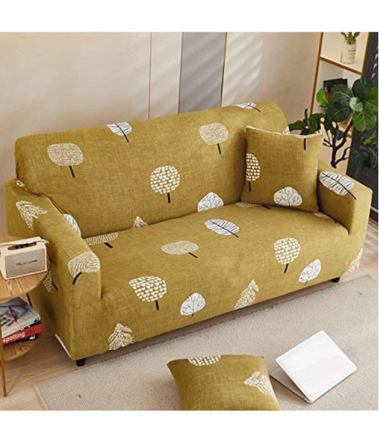 House Of Quirk 1 Seater Polyester Sofa Cover ( Pack of 1 ) - Mustard