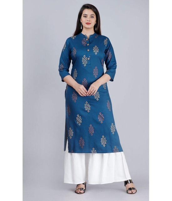 MAUKA - Blue Straight Rayon Women's Stitched Salwar Suit ( Pack of 1 ) - None