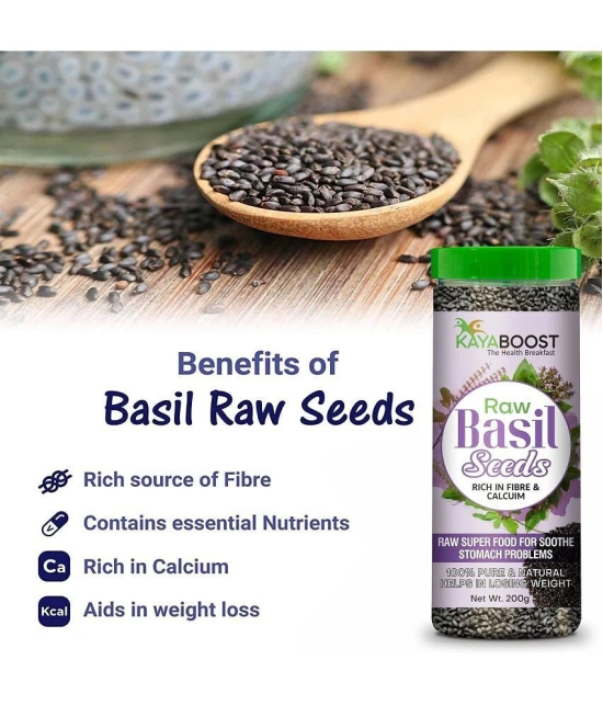 KAYABOOST Basil Seeds Weight Loss, Rich In Omega, Fiber Diet Sabja Seed (200 g)