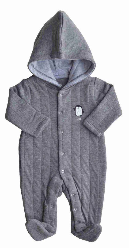 Charcoal Quilted Full Sleeper/Romper with Feet (Quilt)