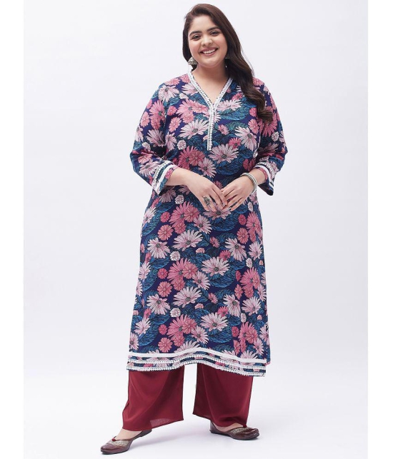 Tissu - Blue Straight Rayon Womens Stitched Salwar Suit ( Pack of 1 ) - None