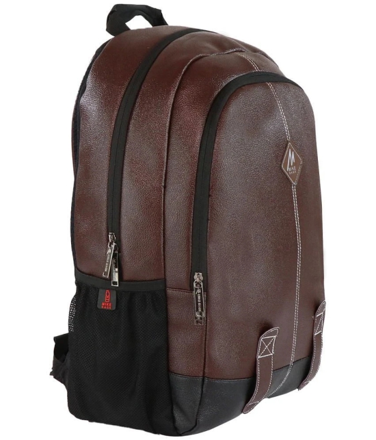 mikebags 20 Ltrs Brown Leather College Bag - Brown