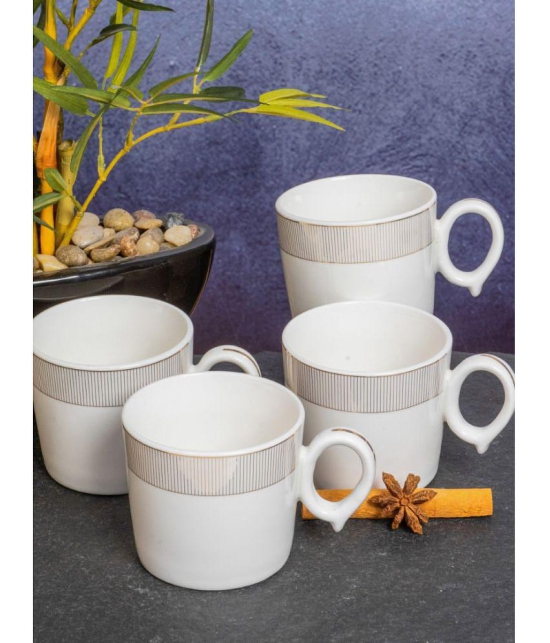 GoodHomes - Porcelain Single Walled Coffee Cup 160 ml ( Pack of 6 ) - White