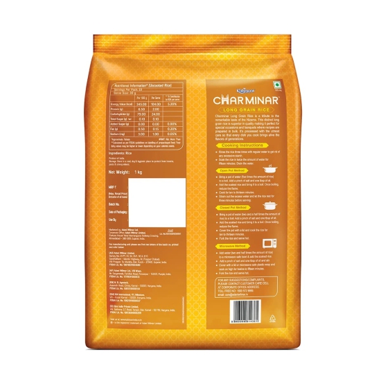 Kohinoor Charminar Long Grain Rice, 1Kg, 1 Pc