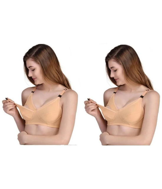 Desiprime Poly Cotton Everyday Bra - Beige Pack of 2 - 38B