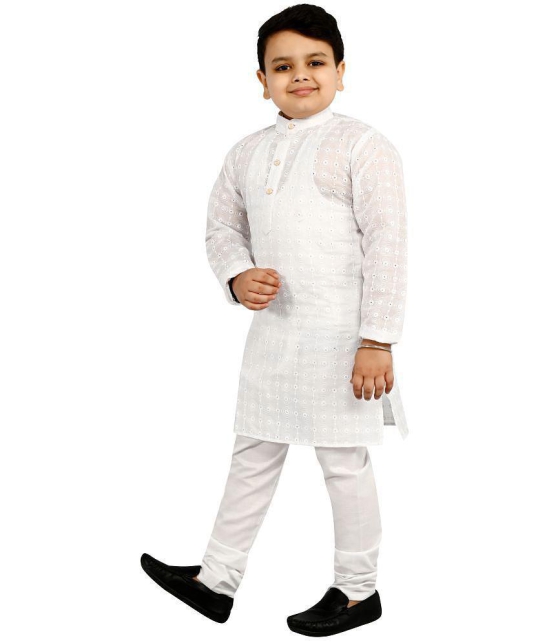 Arshia Fashions White Cotton Blend Boys Kurta Sets ( Pack of 1 ) - None