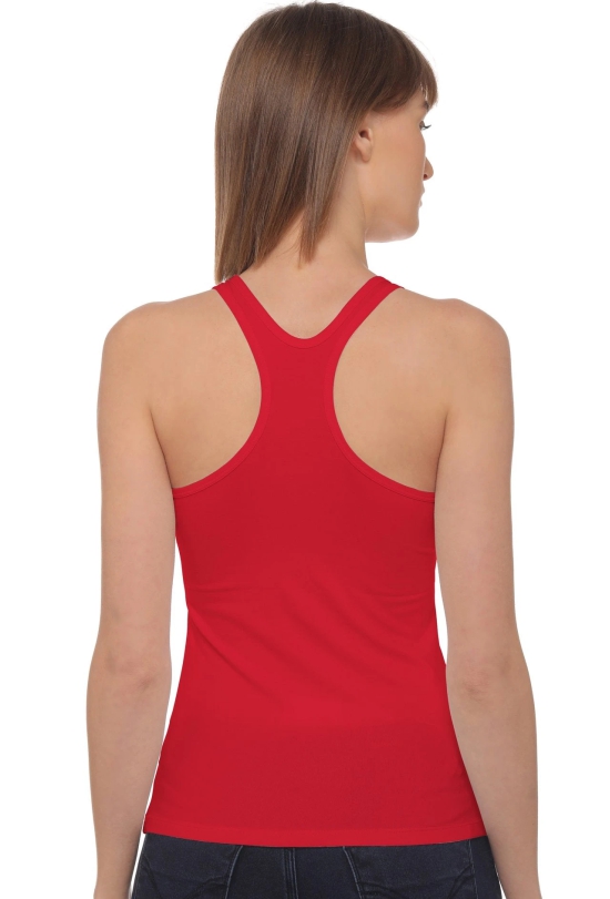 Sona 8008 Red Racer Back Sports Camisole for Gym Workout, Exercise, Yoga etc-L / Red / Cotton