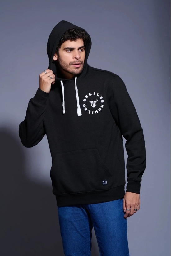 Funking Dope Printed Black Hoodie for Men M