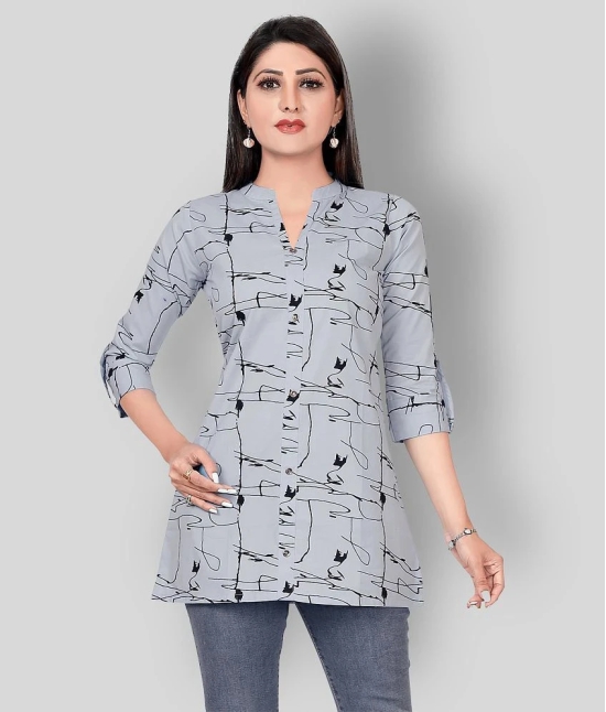 Meher Impex - Light Grey Cotton Womens Straight Kurti ( Pack of 1 ) - M