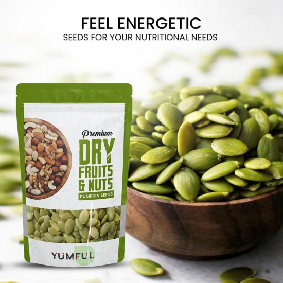 Yumful Pumpkin Seeds For Eating 500gm - Immunity Booster and Fiber Rich Superfood | Crunchy Healthy Snack | Gluten free & high in Protein | Plant Based Proteins