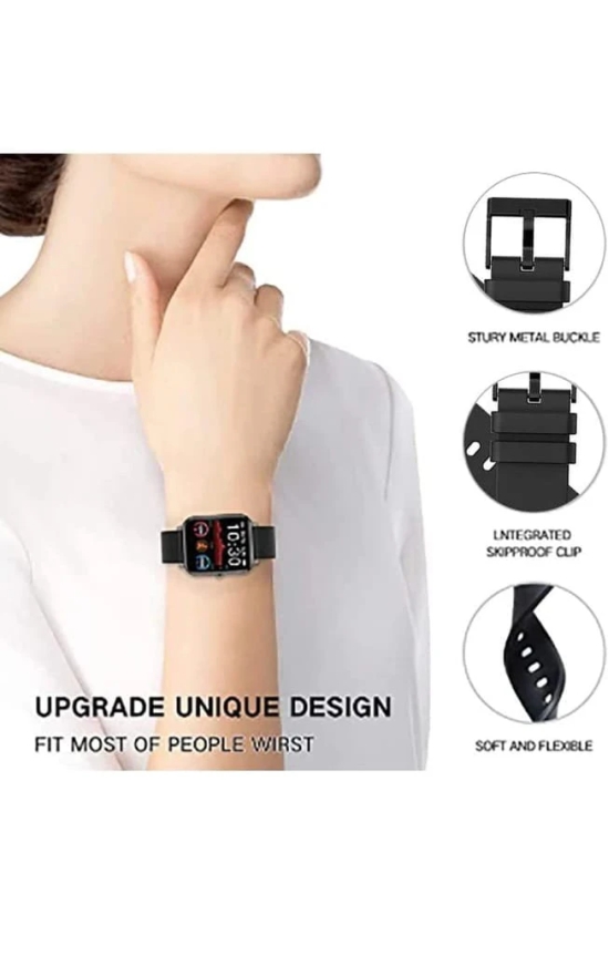 Smart Watch Straps 22mm Universal Silicone Strap with Dots Texture for Samsung Watch 3 45mm / Samsung Gear S3 Classic/Frontier/Huawei GT2/Realme S/S Pro (Black)