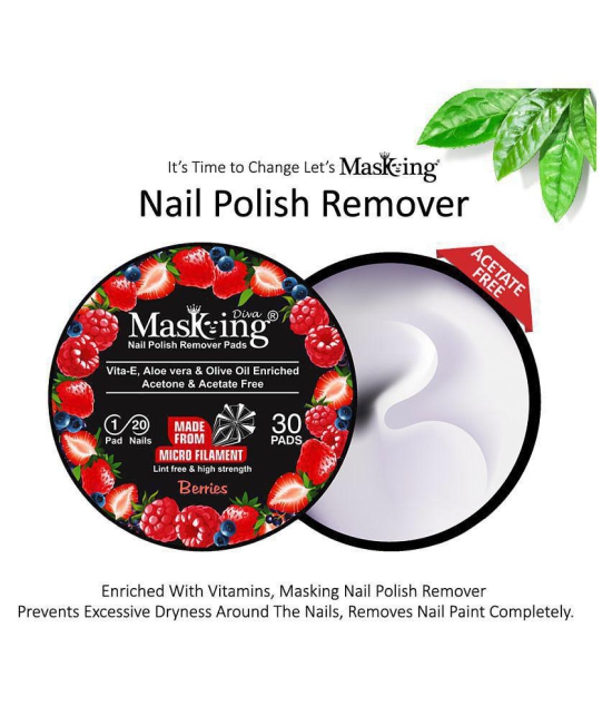 Masking Diva Berries & Night Blooming Nail Paint Remover Pads 40 mL Pack of 2