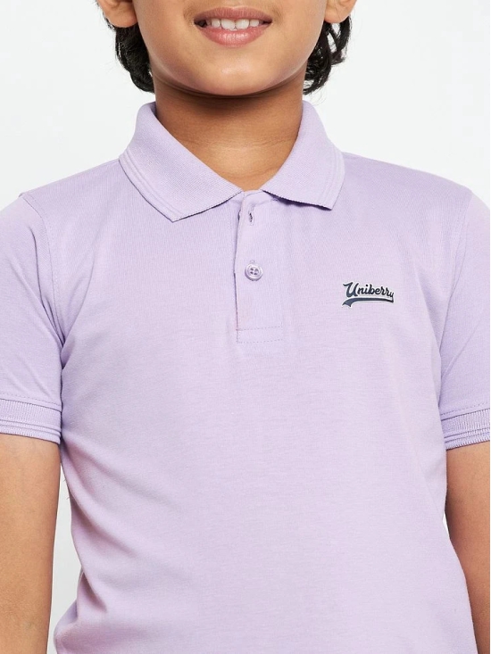 UNIBERRY - Lavender Cotton Blend Boys Polo T-Shirt ( Pack of 1 ) - None