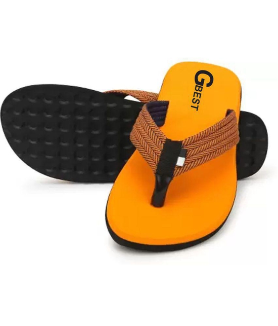 GBest - Orange Men's Thong Flip Flop - None