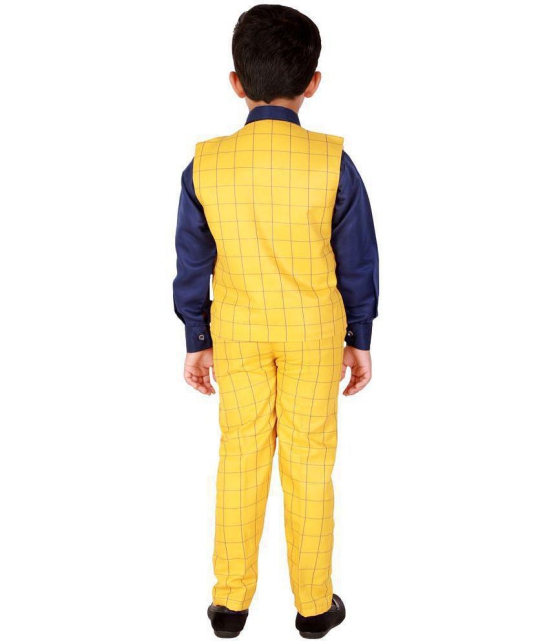 DKGF Fashion - Yellow Cotton Blend Boys Shirt & Pants ( Pack of 1 ) - None