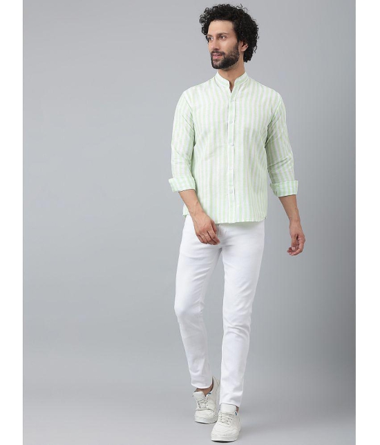 KLOSET By RIAG 100% Cotton Regular Fit Striped Full Sleeves Men's Casual Shirt - Green ( Pack of 1 ) - None