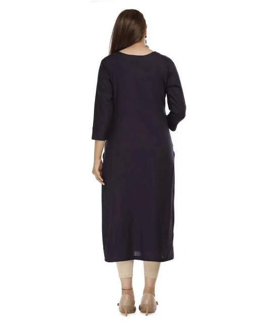 JC4U - Navy Rayon Womens Straight Kurti - XXL