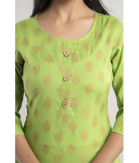 MAUKA - Green Rayon Womens Straight Kurti ( Pack of 1 ) - None