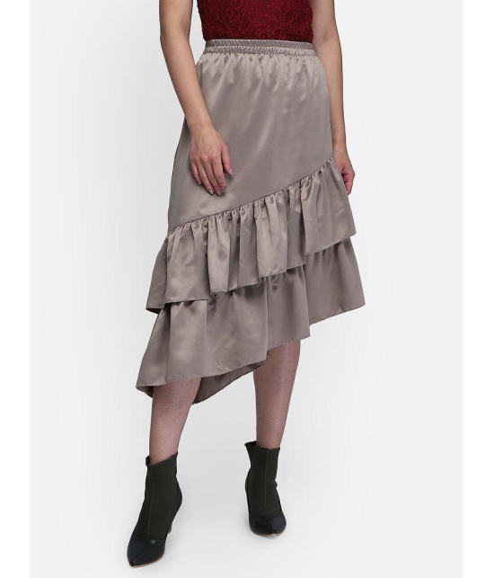 Smarty Pants Satin A-Line Skirt - Brown Single - 32