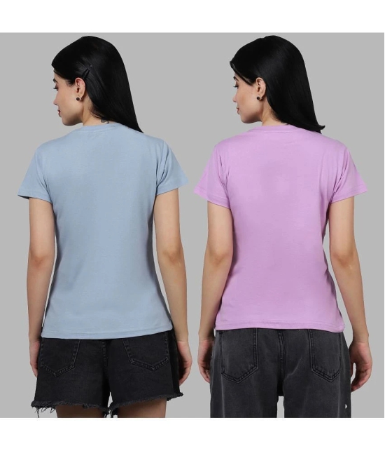 Fabflee - Multicolor Cotton Regular Fit Womens T-Shirt ( Pack of 2 ) - None