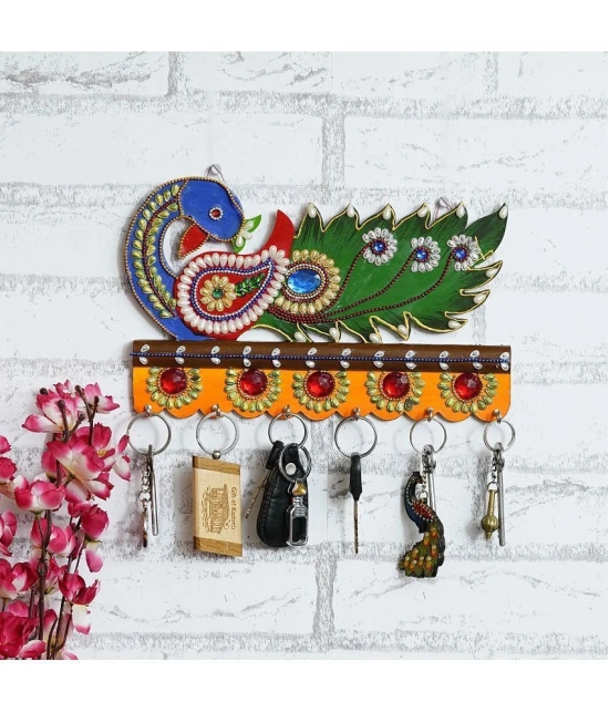 JaipurCrafts Multicolour Wood Key Holder - Pack of 1