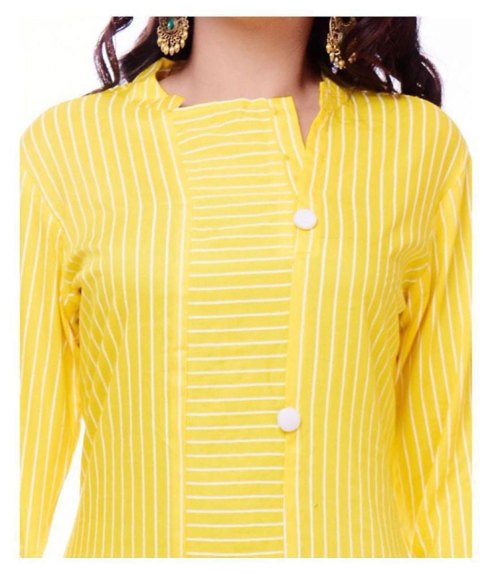 Rangun - Yellow Rayon Women's Asymmetrical Kurti ( Pack of 1 ) - L